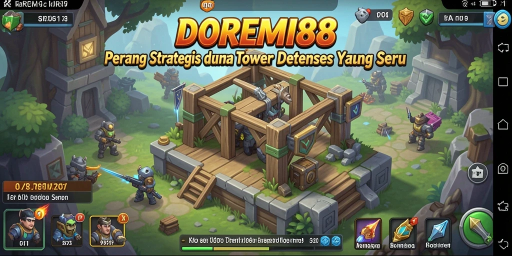 Tampilan gameplay menegangkan DOREMI88 dengan pertahanan yang beragam.