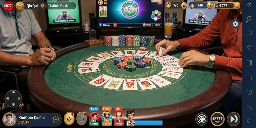 Tangkapan layar gameplay ER777 menampilkan aksi seru QiuQiu.