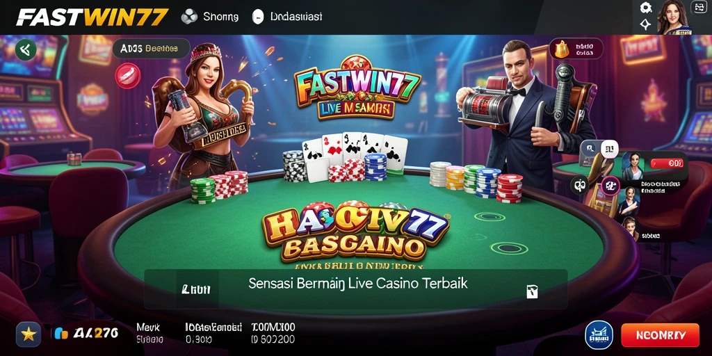 Tampilan gameplay Live Casino yang mendebarkan di FASTWIN77.