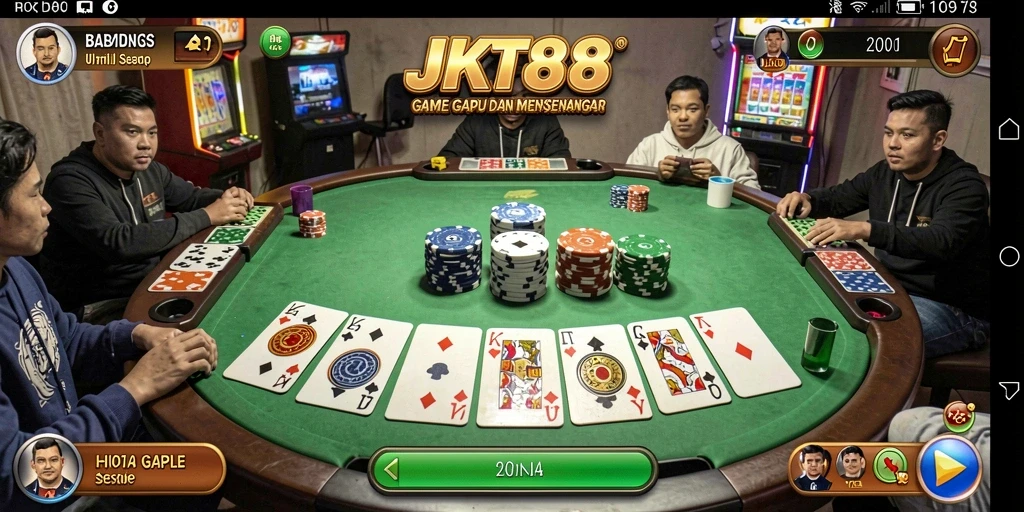 Tampilan gameplay seru JKT88 saat bermain Gaple.