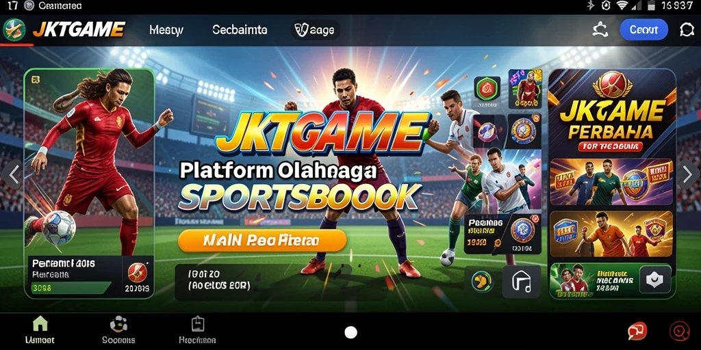 Screenshot JKTGAME menampilkan tampilan antarmuka sportsbook yang interaktif dan menarik.
