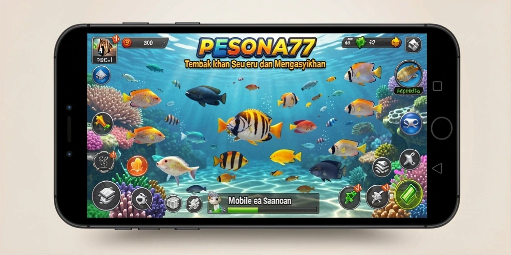 Tampilan gameplay <strong>PESONA77</strong> yang menarik saat menembak ikan.