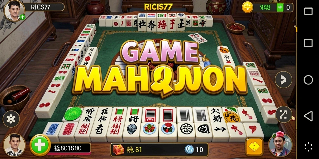 Gambar tampilan gameplay RICIS77 yang seru dalam permainan Mahjong.