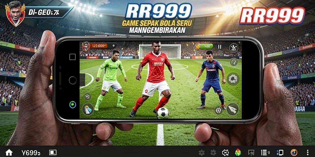 Gameplay seru dari RR999 menampilkan pertandingan sepak bola yang menegangkan.