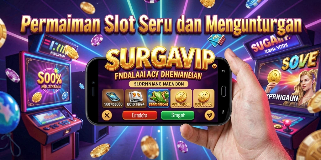 Screenshot utama SURGAVIP menampilkan aksi seru permainan Slot yang mengasyikkan.