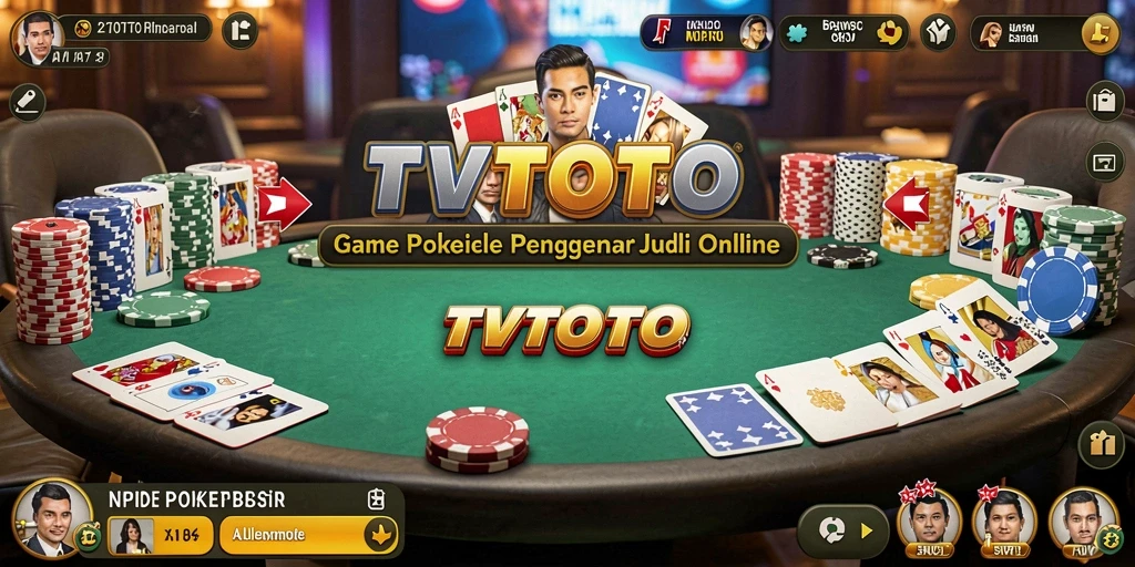 Screenshot gameplay TVTOTO menampilkan suasana seru permainan Poker.