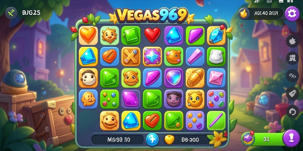 Gameplay seru Match-3 di VEGAS969 yang penuh warna.