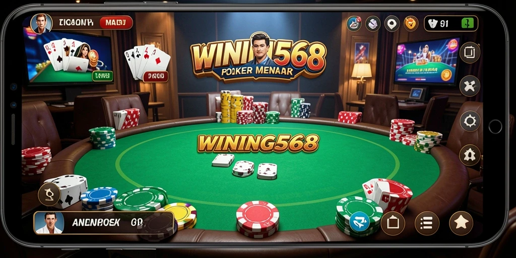 Screenshot gameplay WINNING568 yang menampilkan aksi seru permainan Poker.